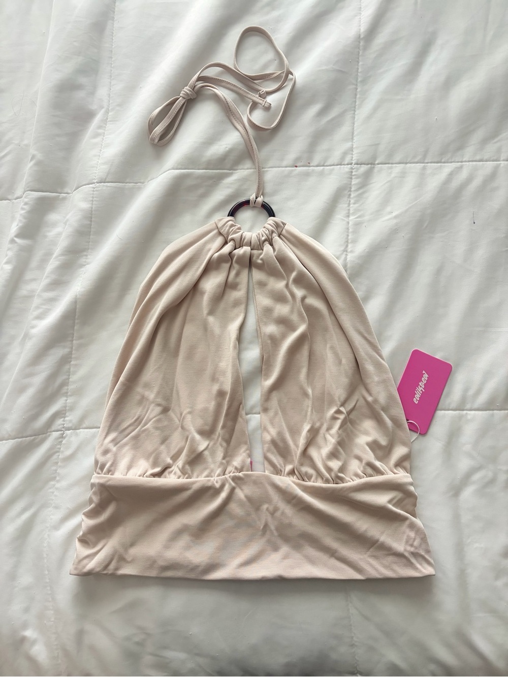 Women's Cream Halter Bralette Top - Edikted